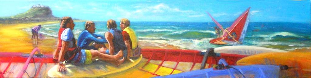 Memories of Nobby's -  A painting I did of sailbaording in the 90's