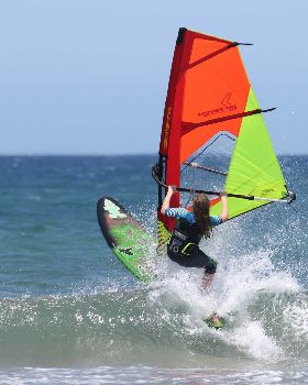Elli Halank-AUS3111 age 10 windsurfing in waves