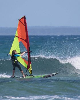 Elli Halank-AUS3111 age 10 windsurfing in waves