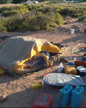 sh#t campsite at gnarls post first 4.2 day