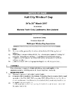Notice of Race - Hutt City Cup