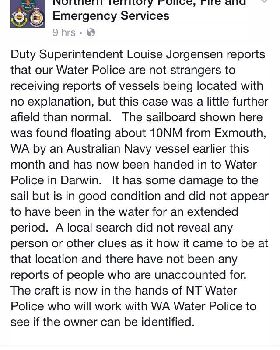 FB Post by NT Water Police