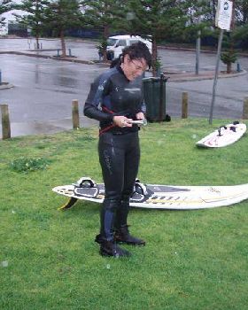 Moi sporting her new Rossi sailing boots