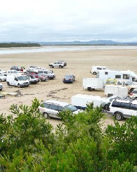 another view of the Sandy Point parking area