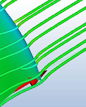 negative pressure buildup  under leading edge