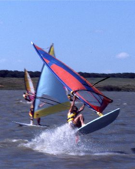 Goolwa - peak of the windsurfing boom, back when there was water