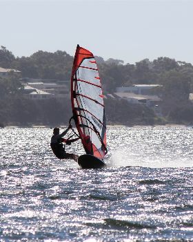 kid windsurfing