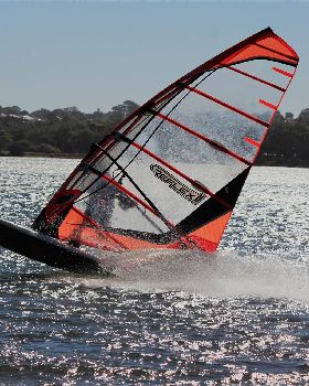 kid windsurfing