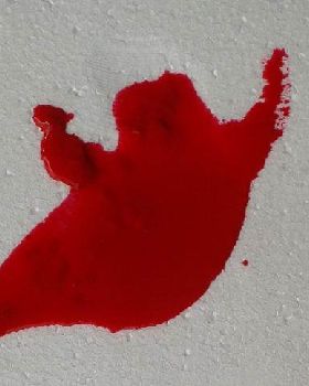 red paint on foam