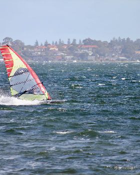 Various Windsurfers on River at Melville at the weekend