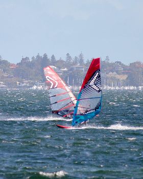 Various Windsurfers on River at Melville at the weekend