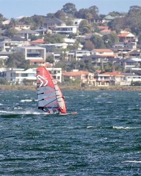 Various Windsurfers on River at Melville at the weekend
