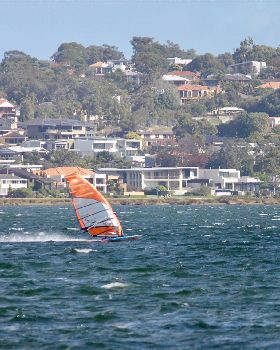 Various Windsurfers on River at Melville at the weekend
