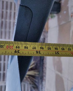board to front wing 96.5cm, back of board to fuselage 95cm