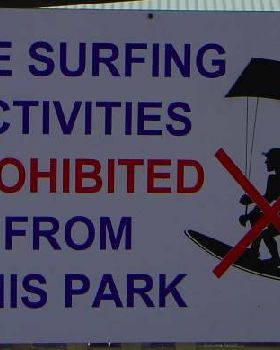 No kitesurfing