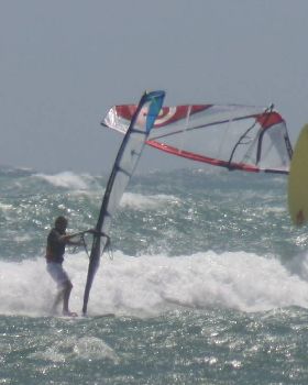 Bailing out of a jump @ the Gero Windsurfing Festival