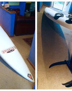 Slalom board with foil