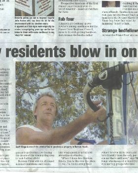 Front page article from the Fraser Coast Chronical 3/3/08
