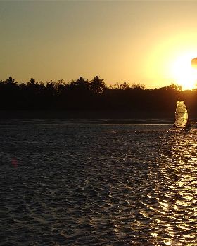 Flat water sailing at Blacks Beach, Mackay (15-20kts)