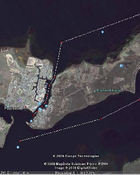 Course of the 2008 Round Raymond Island Race - Anti-clockwise