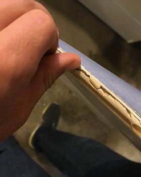 nose damage, splitting at the seam