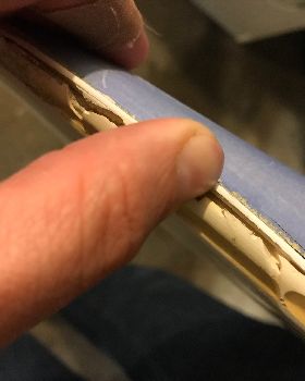 nose damage, splitting at the seam