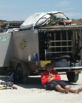 Our Windsurfing Trailer before chassis upgrade