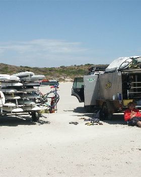 Our Windsurfing Trailer before chassis upgrade