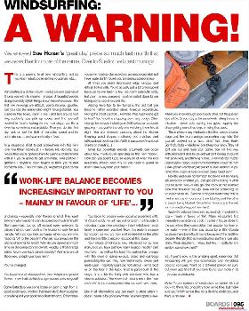 Windsurfing warning