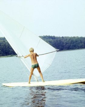 Marek Windsurfing Mazury Poland in year 1980