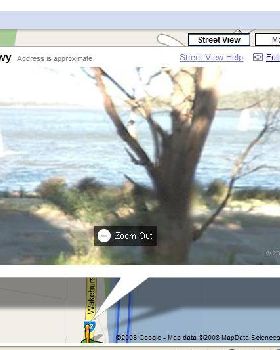 Windsurfing at Narrabeen Lake in Google Street Vie