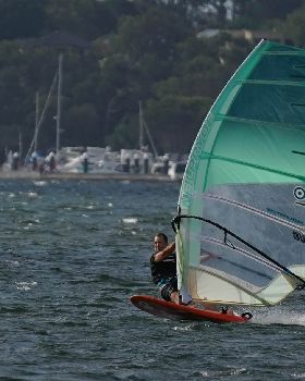 Slalom speeding on the river