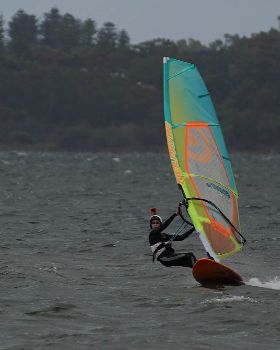 Slalom speeding on the river