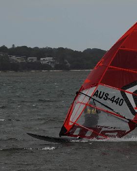 Slalom speeding on the river