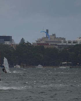 Slalom speeding on the river
