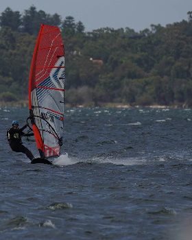 Slalom speeding on the river