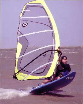 Sailing in 30 knots at Boggy Lake in SA