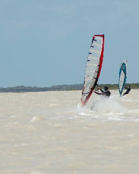 Lake George near Beachport. Very windy.