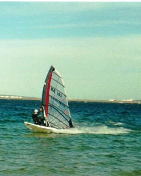 Marek sailing Botany Bay in late 1990s