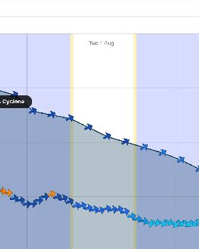 Maatsuyker 31-07-23 (100 knots) - chart
