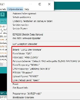 Arduinosettings