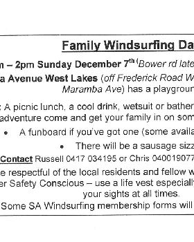 Family Day for SA Wavesailors - Westlakes