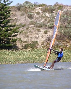 Me windsurfing on the 10th of January 2007