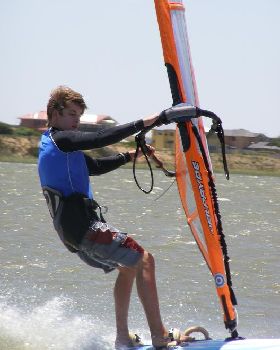 Me windsurfing on the 10th of January 2007