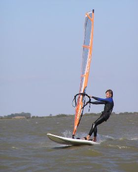 Me sailing at Boggy Lake on Saturday the 10th of Febuary 2007