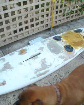 board after being spun