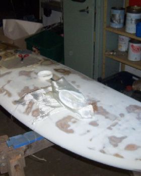 fiber glassing of board