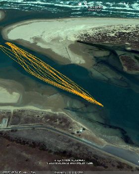 GPS track from the Murray Mouth on 21.12.08