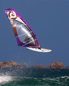 Terry North current Australian Masters Wave Sailing Champ , coming in for a hard landing