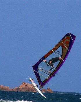 Terry North current Australian Masters Wave Sailing Champ , coming in for a hard landing